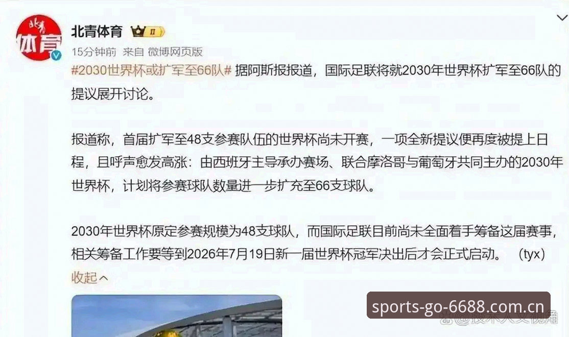 2030年世界杯扩军至66队全面解析：中国男足能否搭上末班车？